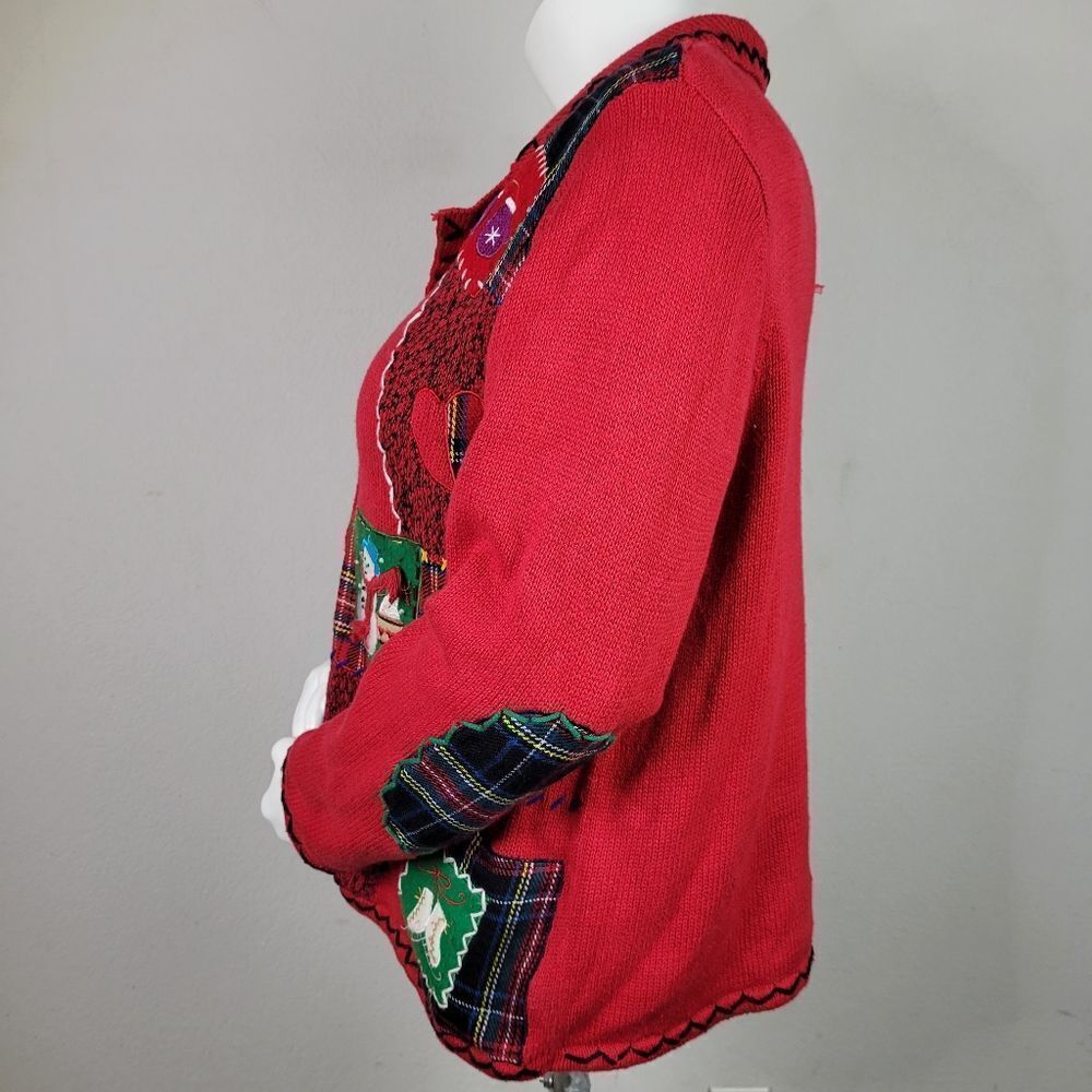 Designers Original Studios Joy Patchwork Snowmen Cardigan - Picture 5 of 12